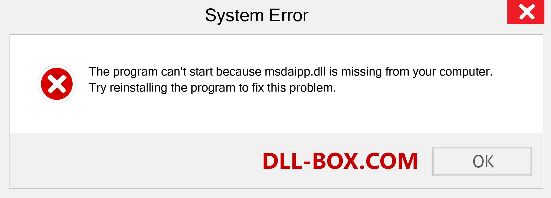 msdaipp.dll file is missing?. Download for Windows 7, 8, 10 - Fix  msdaipp dll Missing Error on Windows, photos, images